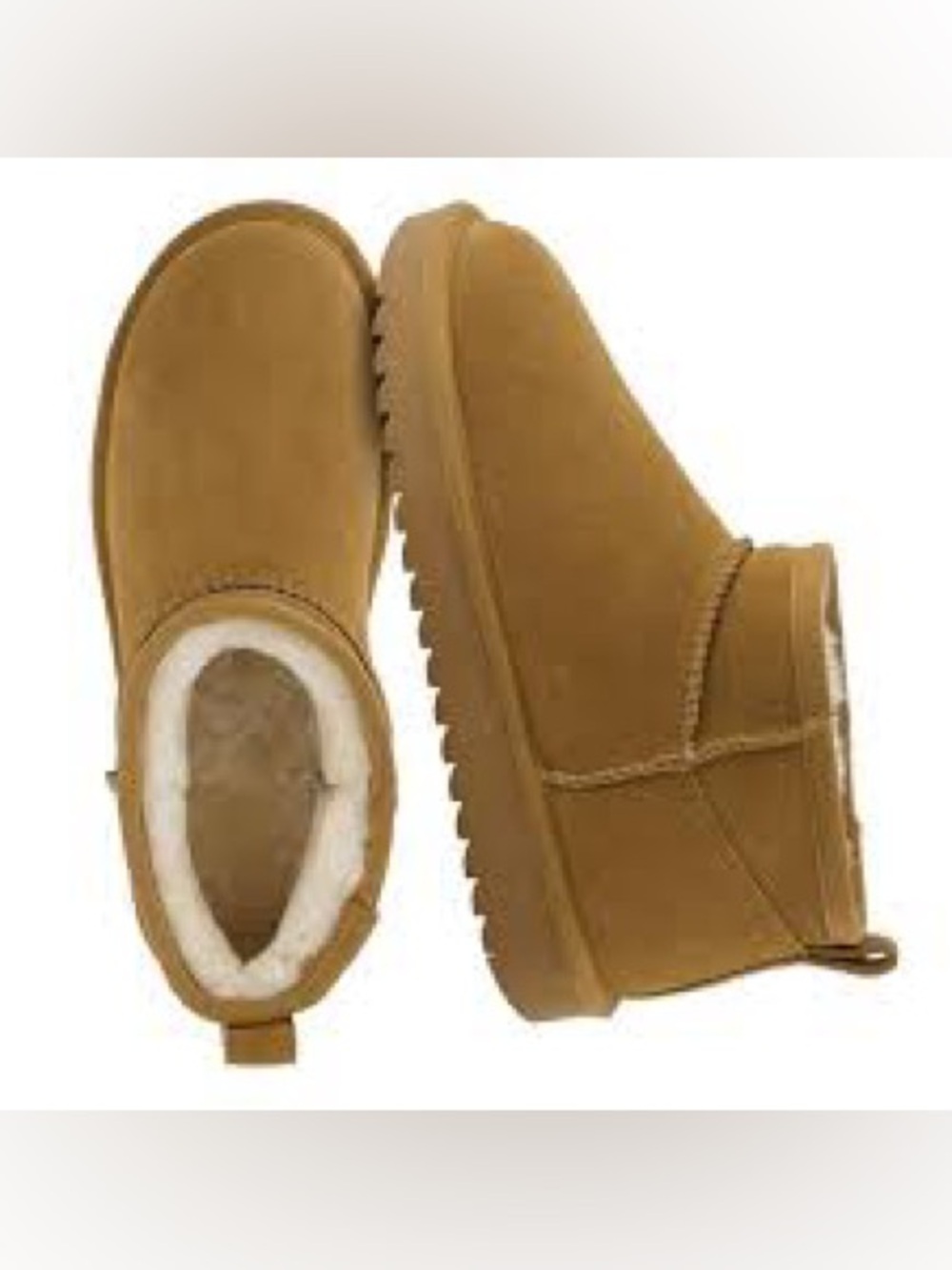 Cushionaire Girls Cozy Suede Shearling-Lined Booties - Tan Size 13 Little Girl